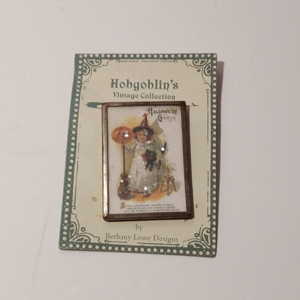 Bruce Elsass - Halloween Style Pin - Little Witch with Black Cat- Bethany Lowe